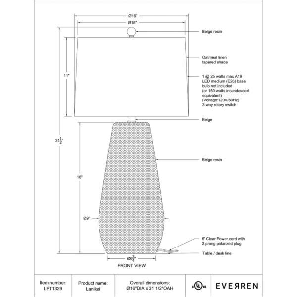 éclairage-lampe de table-renwil-LPT1329